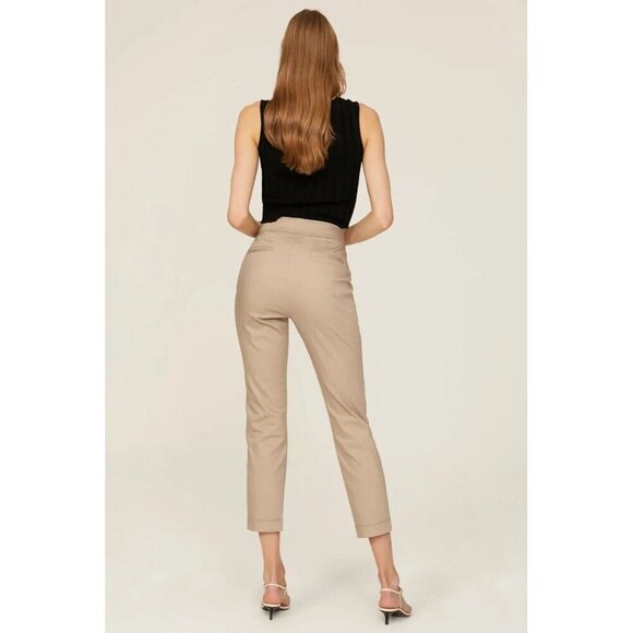 Toccin NY Women's Safari Pants in Stone Slim Fit Cropped Straight Leg Size 12 - Picture 2 of 9